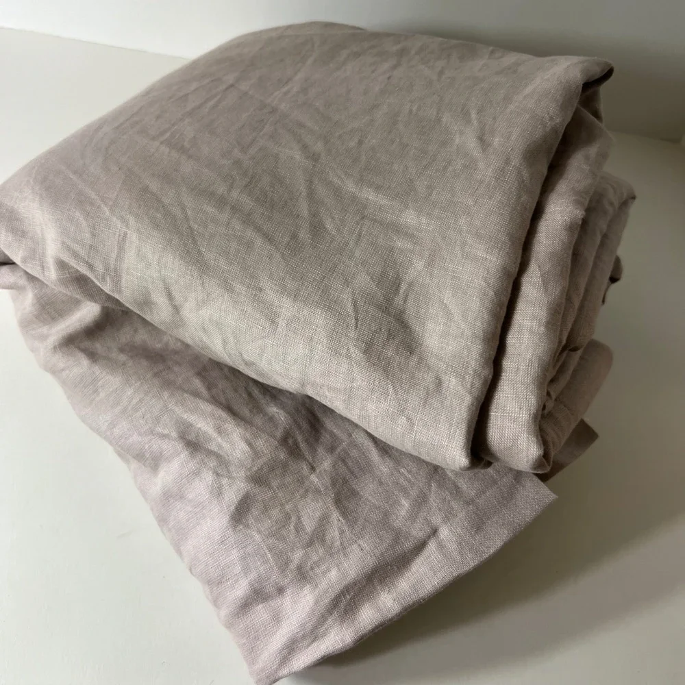 Quince European Linen Room Darkening Curtain Tan 48 x 96